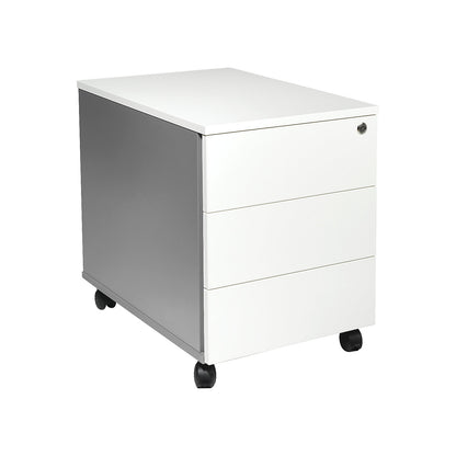 Portland mobile pedestal, HxWxD 550 x 420 x 600 mm, light grey / brushed white.