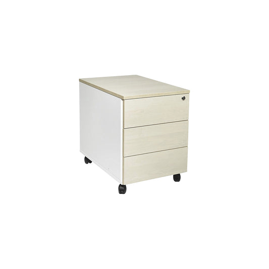 Portland mobile pedestal, HxWxD 550 x 420 x 600 mm, brushed white / birch.