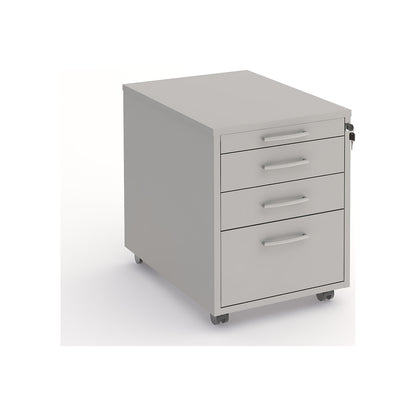 Miami mobile pedestal, 4 drawers, HxWxD 550 x 420 x 600 mm, light grey.