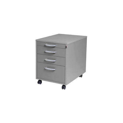 Miami mobile pedestal, 4 drawers, HxWxD 550 x 420 x 600 mm, light grey.