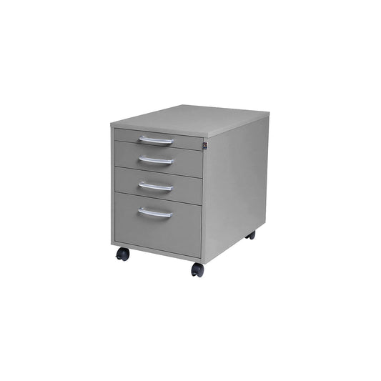 Miami mobile pedestal, 4 drawers, HxWxD 550 x 420 x 600 mm, light grey.