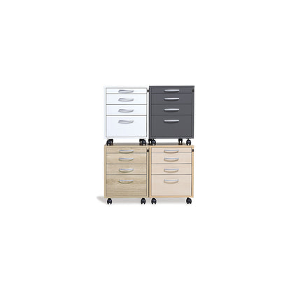 Miami mobile pedestal, 4 drawers, HxWxD 550 x 420 x 600 mm, birch.