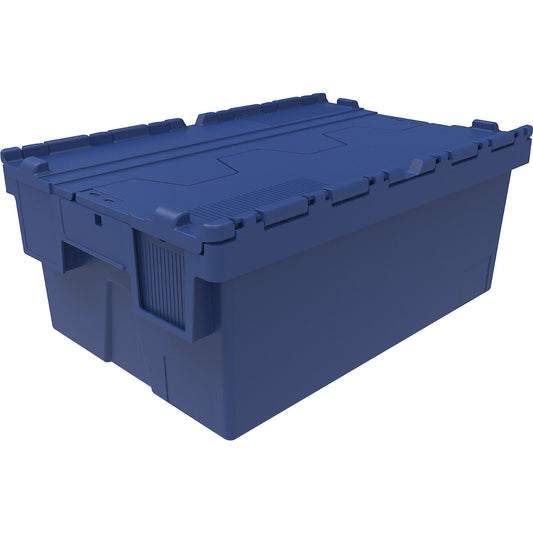 Reusable stacking container, LxWxH 600 x 400 x 250 mm, plain coloured, blue.