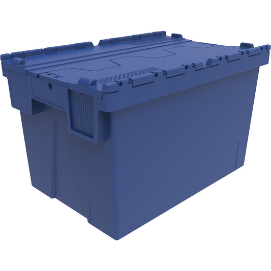 Reusable stacking container, LxWxH 600 x 400 x 367 mm, plain coloured, blue.