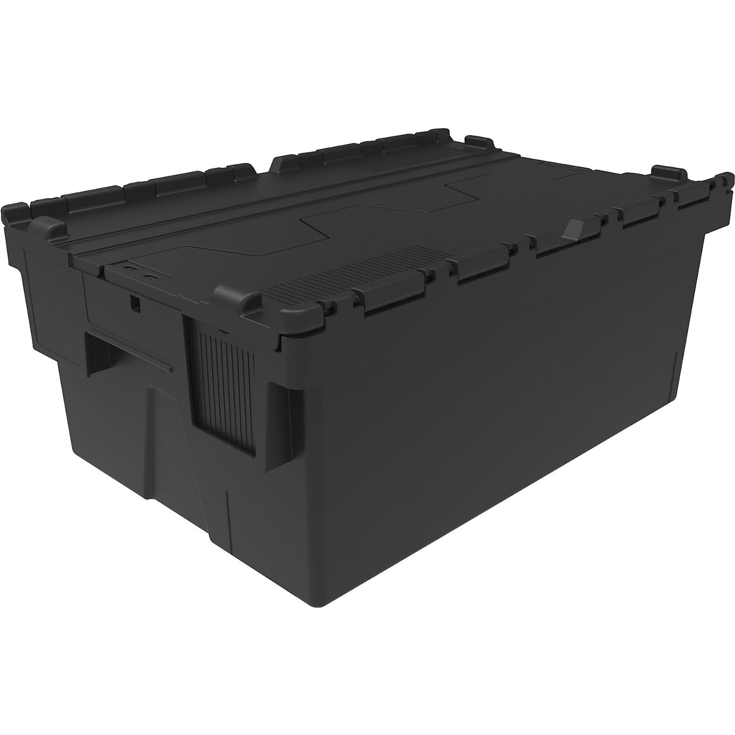 Reusable stacking container, LxWxH 600 x 400 x 250 mm, black.