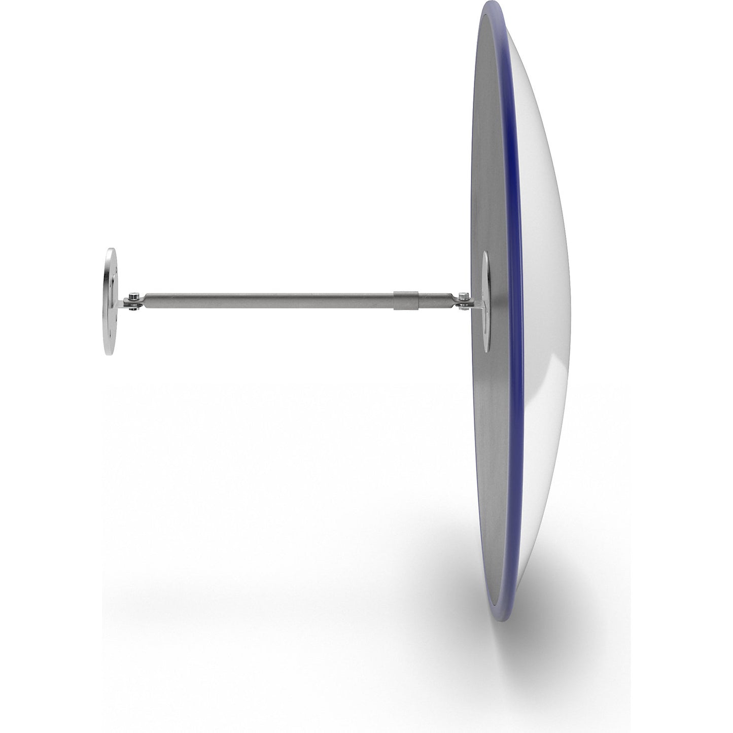 Round mirror with telescopic wall mounting bracket, for permanent mounting, mirror Ø 400 mm.
