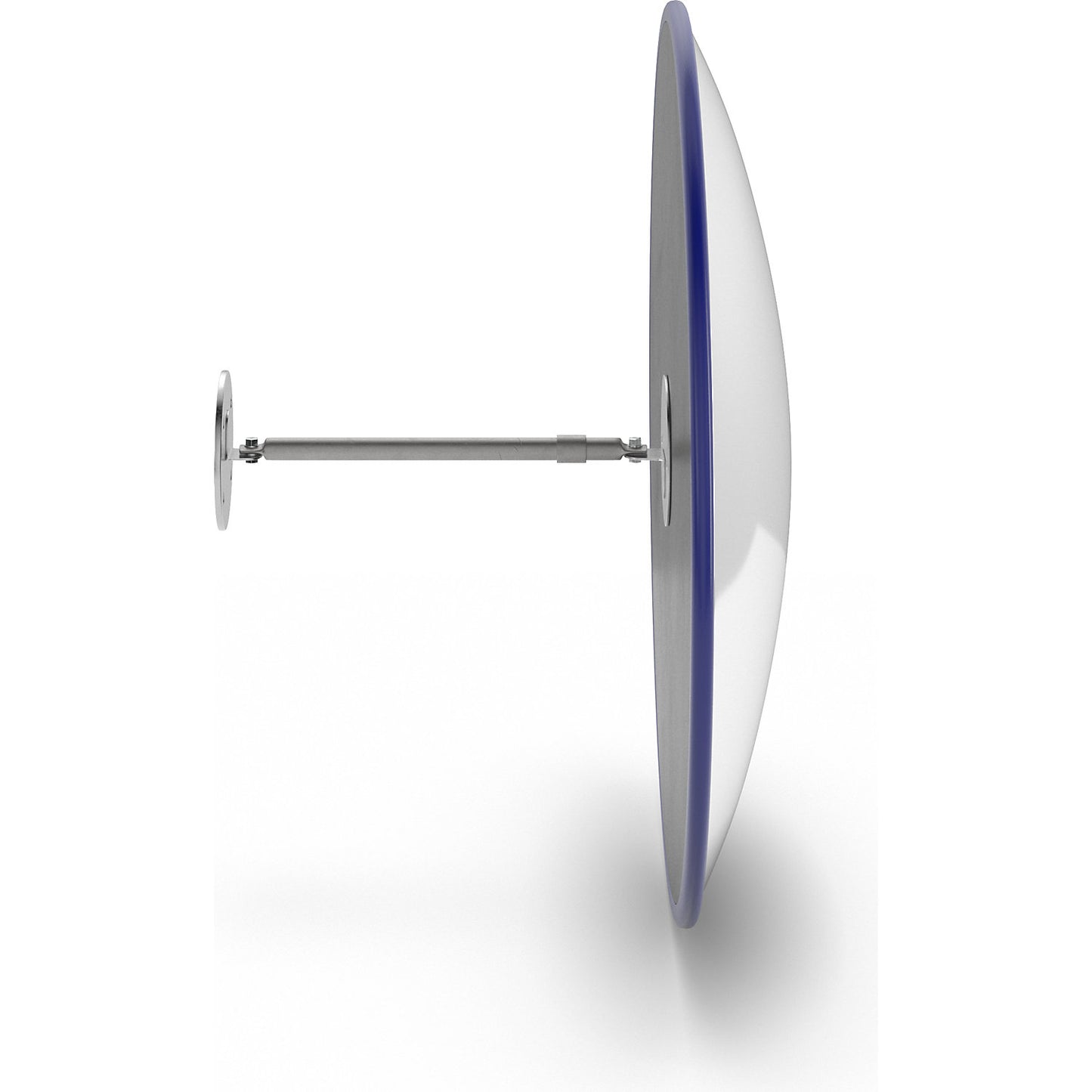 Round mirror with telescopic wall mounting bracket, for permanent mounting, mirror Ø 500 mm.