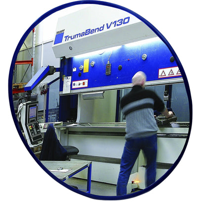 Round mirror with telescopic wall mounting bracket, for permanent mounting, mirror Ø 500 mm.