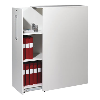 Seattle tall pull-out cabinet, HxWxD 1250 x 400 x 800 mm, left, light grey.
