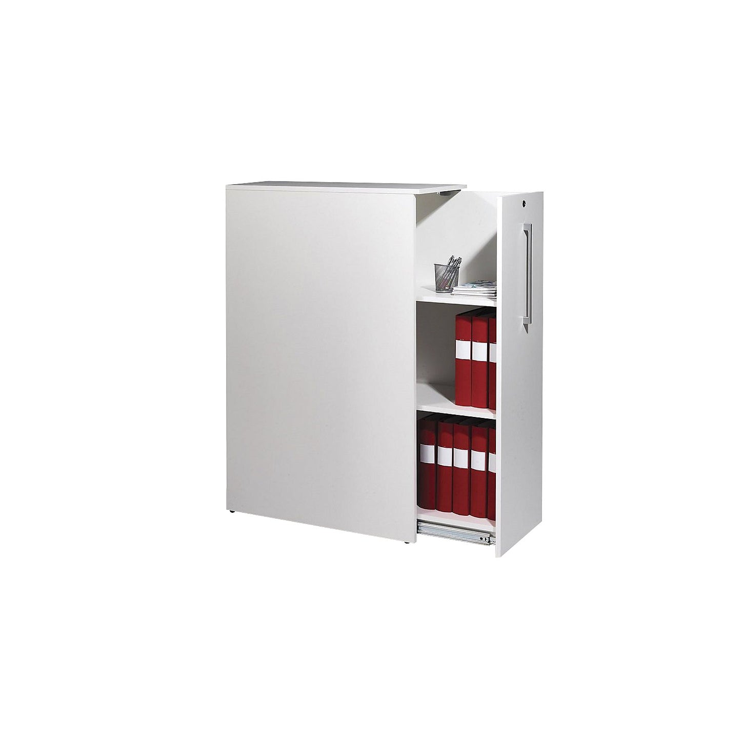 Seattle tall pull-out cabinet, HxWxD 1250 x 400 x 800 mm, right, brushed white.