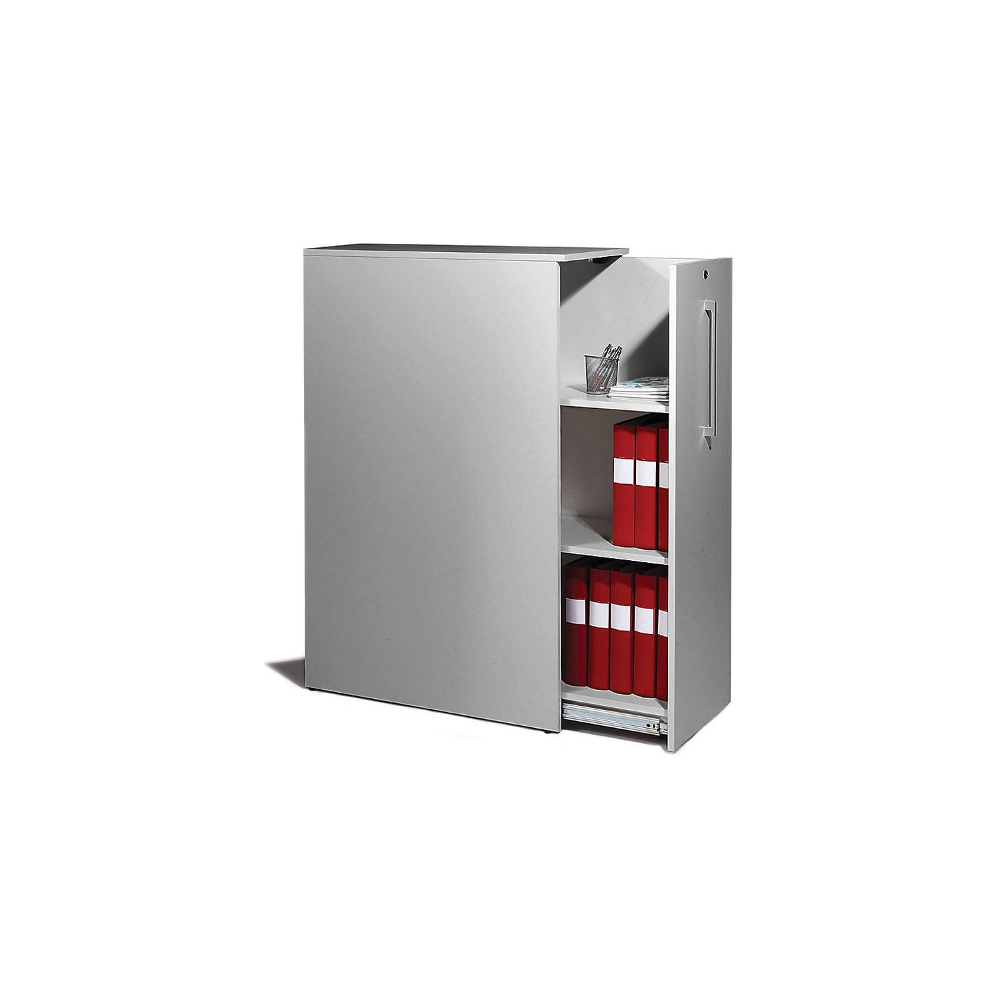 Seattle tall pull-out cabinet, HxWxD 1250 x 400 x 800 mm, right, light grey.