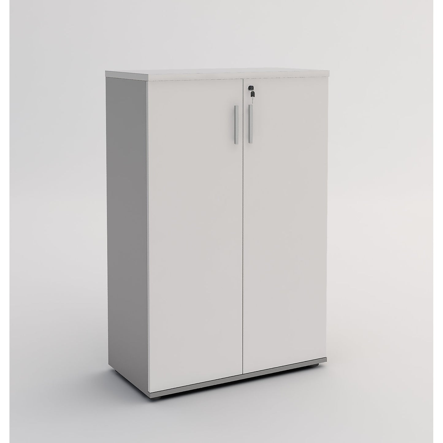 Portland cupboard, WxD 800 x 420 mm, H 1138 mm, door height 1060 mm, light grey / white.