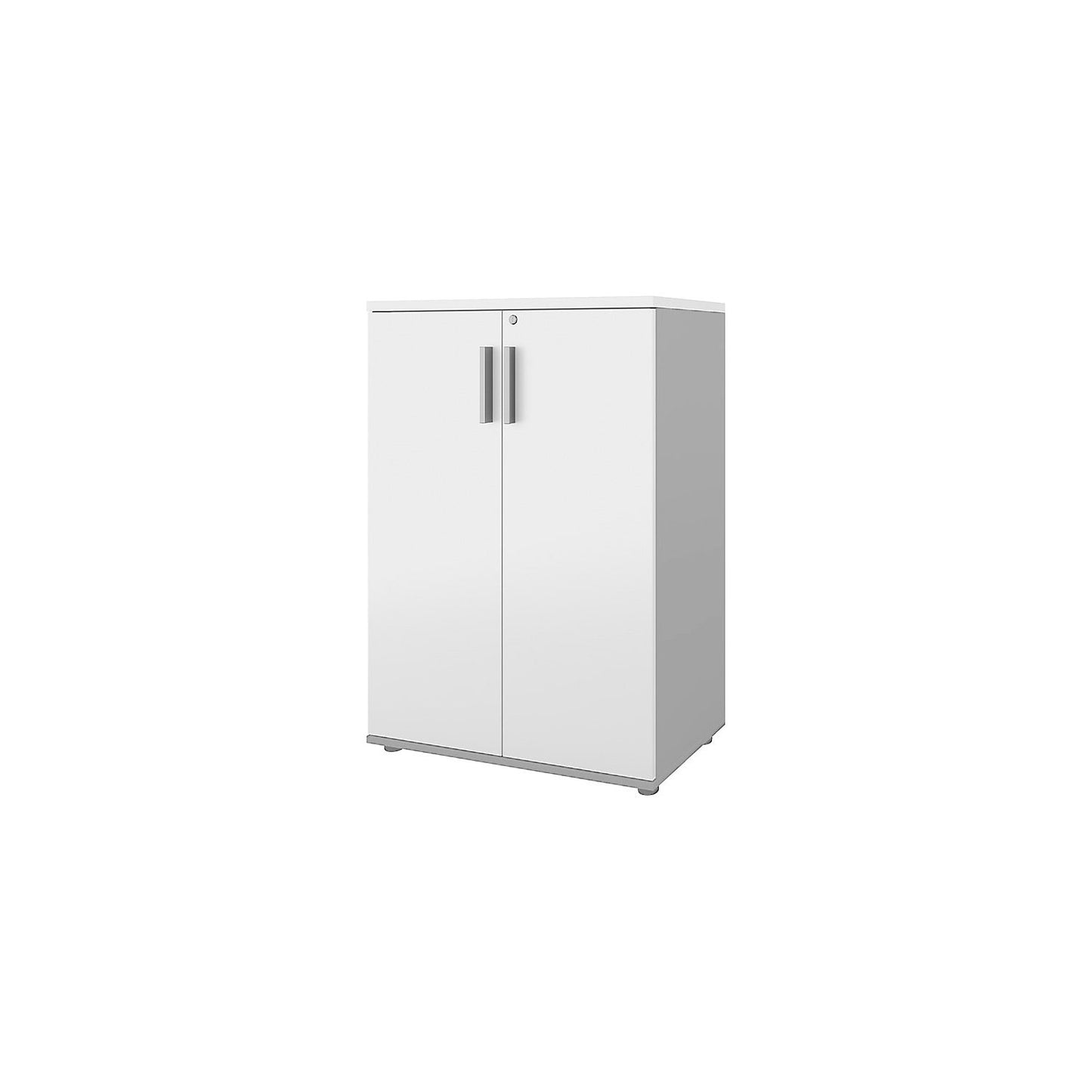 Portland cupboard, WxD 800 x 420 mm, H 1138 mm, door height 1060 mm, light grey / white.