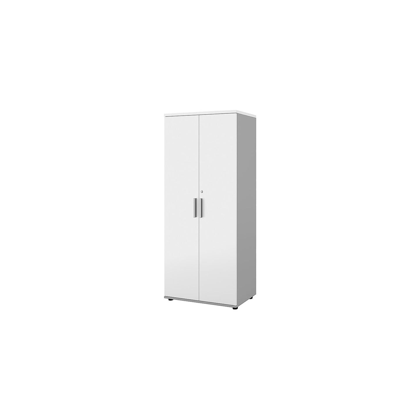 Portland cupboard, WxD 800 x 420 mm, H 1845 mm, door height 1770 mm, light grey / white.