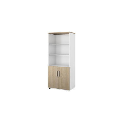 Portland cupboard, WxD 800 x 420 mm, H 1845 mm, door height 700 mm, brushed white / oak.