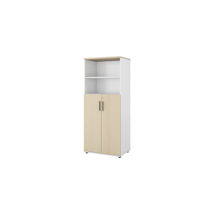 Portland cupboard, WxD 800 x 420 mm, H 1845 mm, door height 1060 mm, brushed white / birch.