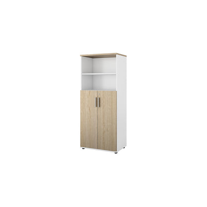 Portland cupboard, WxD 800 x 420 mm, H 1845 mm, door height 1060 mm, brushed white / oak.