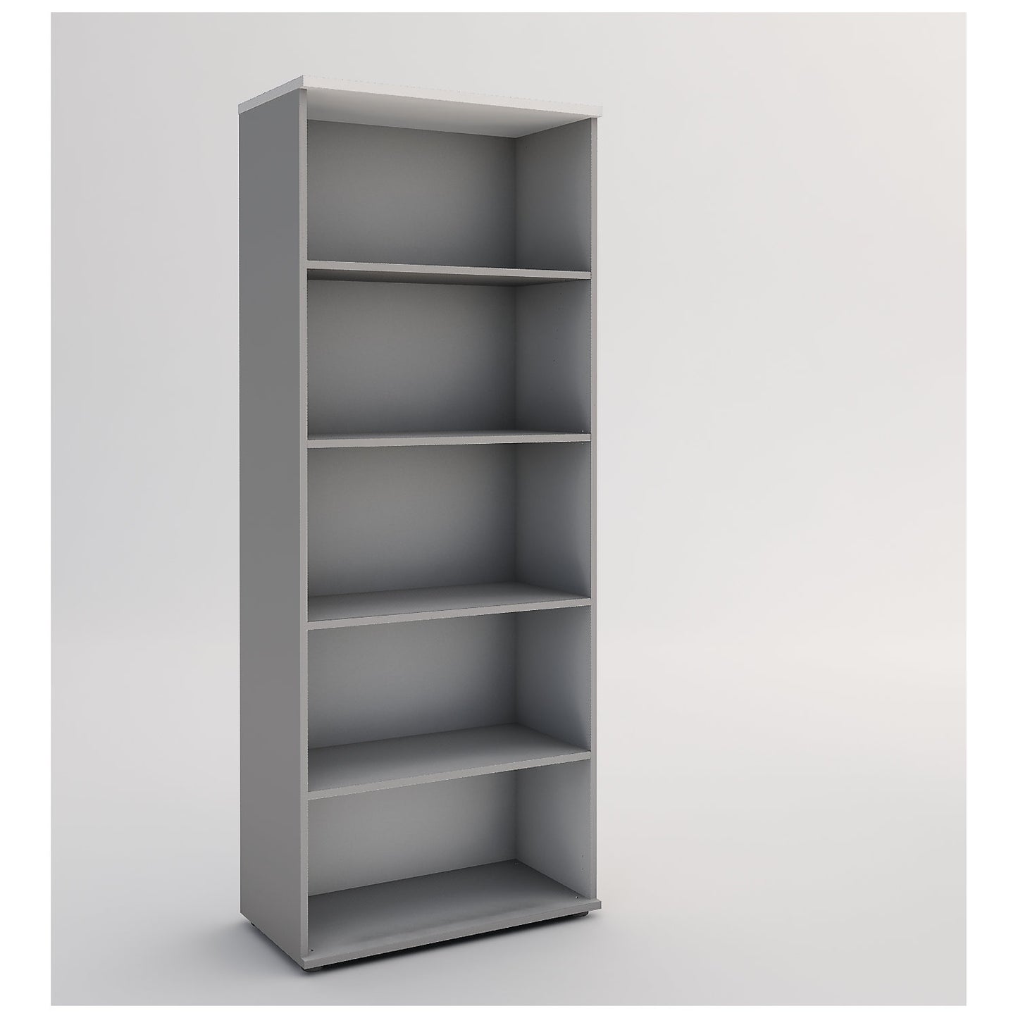 Portland office shelf unit, HxWxD 1845 x 800 x 420 mm, light grey / white.