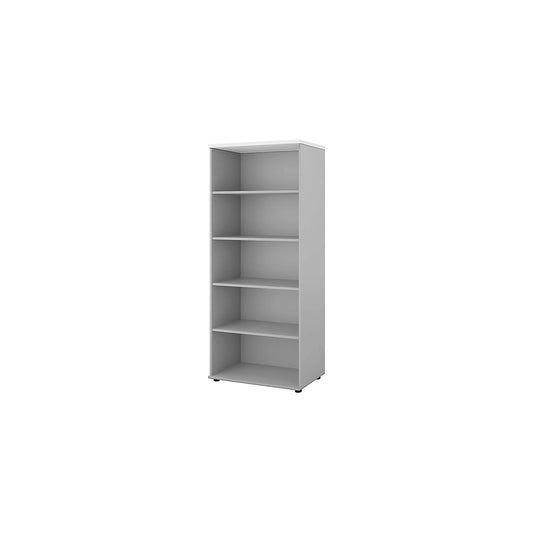 Portland office shelf unit, HxWxD 1845 x 800 x 420 mm, light grey / white.