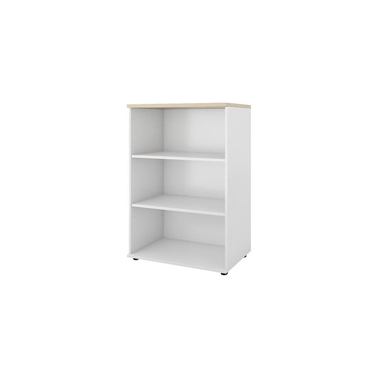 Portland office shelf unit, HxWxD 1138 x 800 x 420 mm, brushed white / birch.