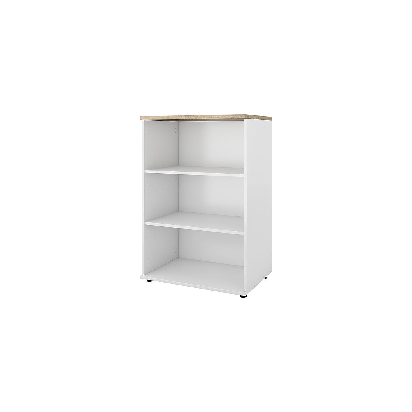 Portland office shelf unit, HxWxD 1138 x 800 x 420 mm, brushed white / oak.
