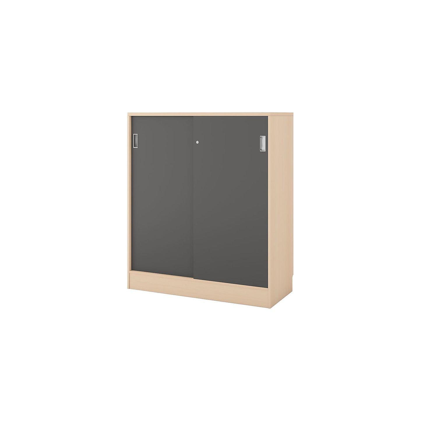 Chicago cupboard with sliding doors, HxWxD 1353 x 1215 x 400 mm, birch / dark grey.