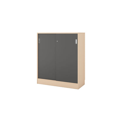Chicago cupboard with sliding doors, HxWxD 1353 x 1215 x 400 mm, birch / dark grey.