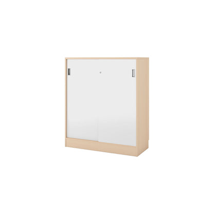 Chicago cupboard with sliding doors, HxWxD 1353 x 1215 x 400 mm, birch / brushed white.