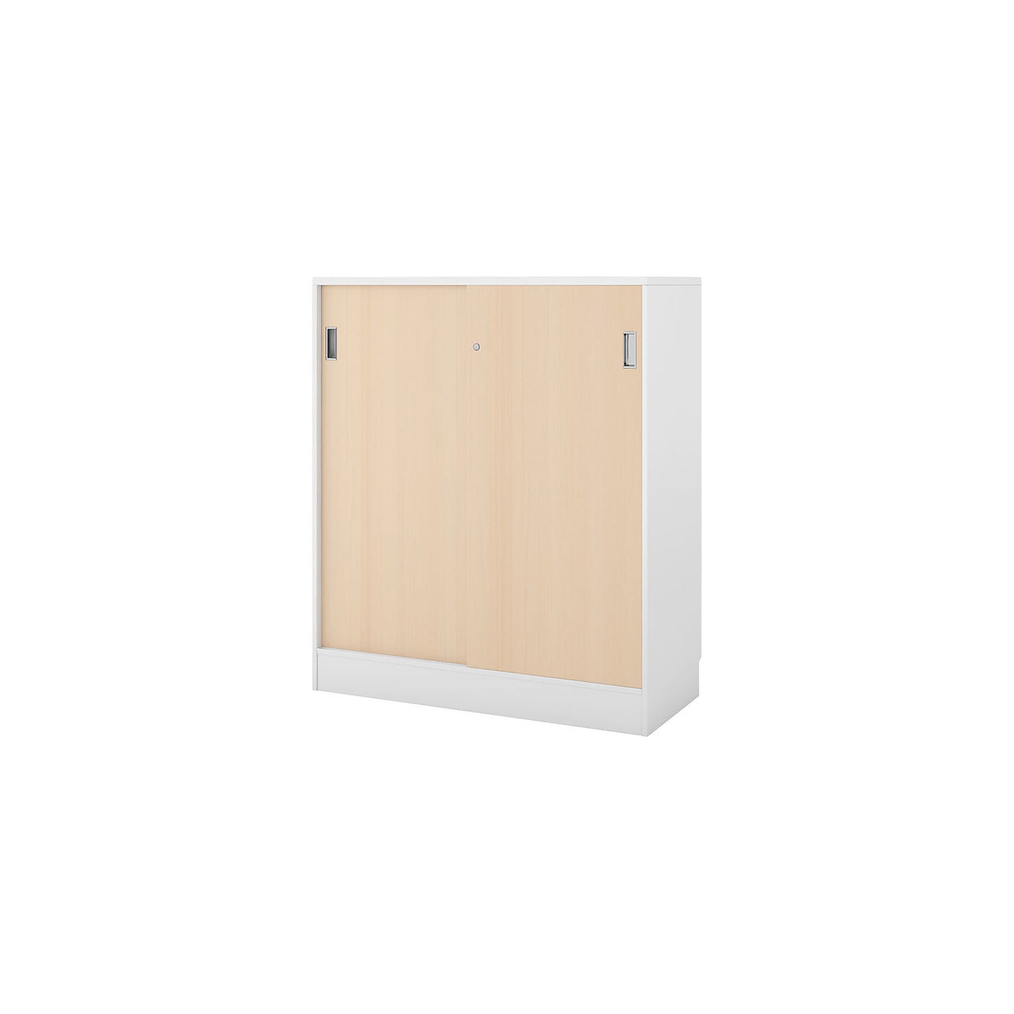 Chicago cupboard with sliding doors, HxWxD 1353 x 1215 x 400 mm, brushed white / birch.