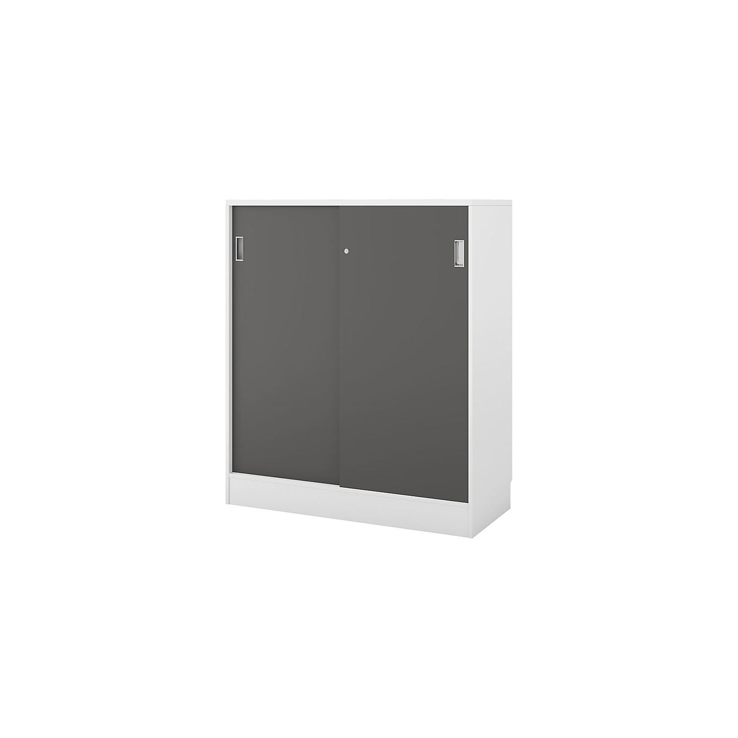 Chicago cupboard with sliding doors, HxWxD 1353 x 1215 x 400 mm, brushed white / dark grey.