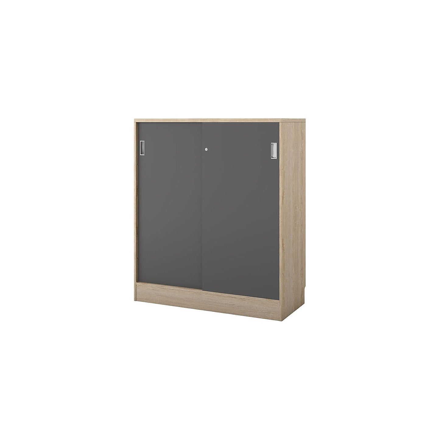 Chicago cupboard with sliding doors, HxWxD 1353 x 1215 x 400 mm, oak / dark grey.
