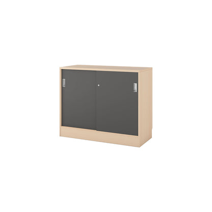 Chicago cupboard with sliding doors, HxWxD 948 x 1215 x 400 mm, birch / dark grey.