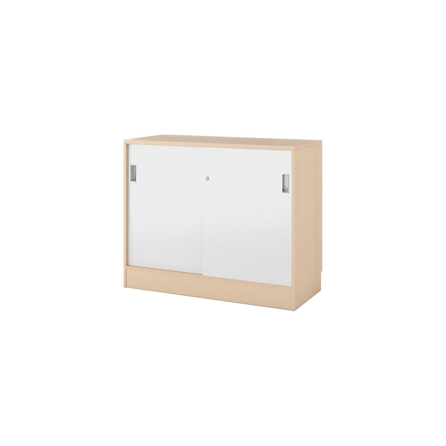 Chicago cupboard with sliding doors, HxWxD 948 x 1215 x 400 mm, birch / brushed white.