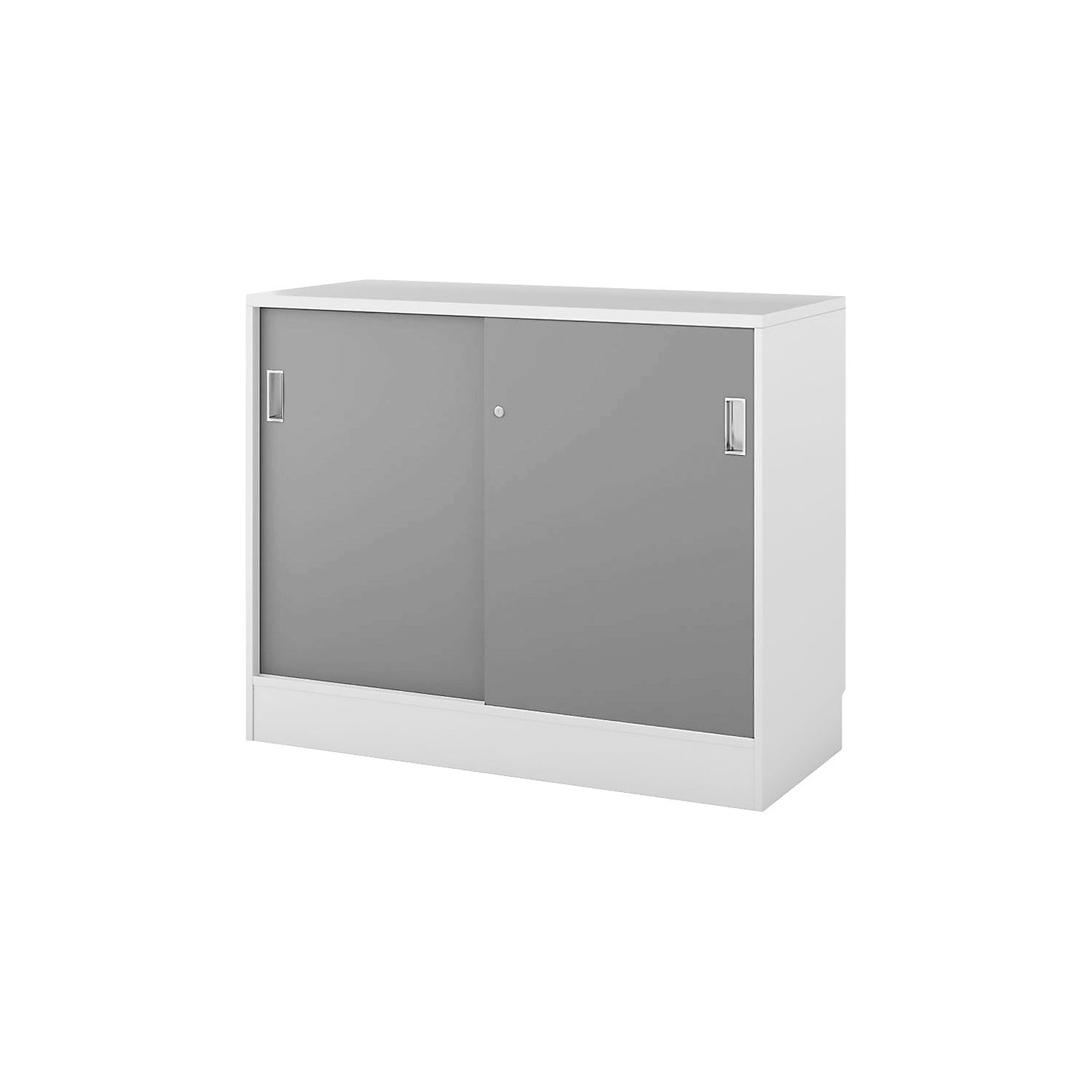 Chicago cupboard with sliding doors, HxWxD 948 x 1215 x 400 mm, white / light grey.