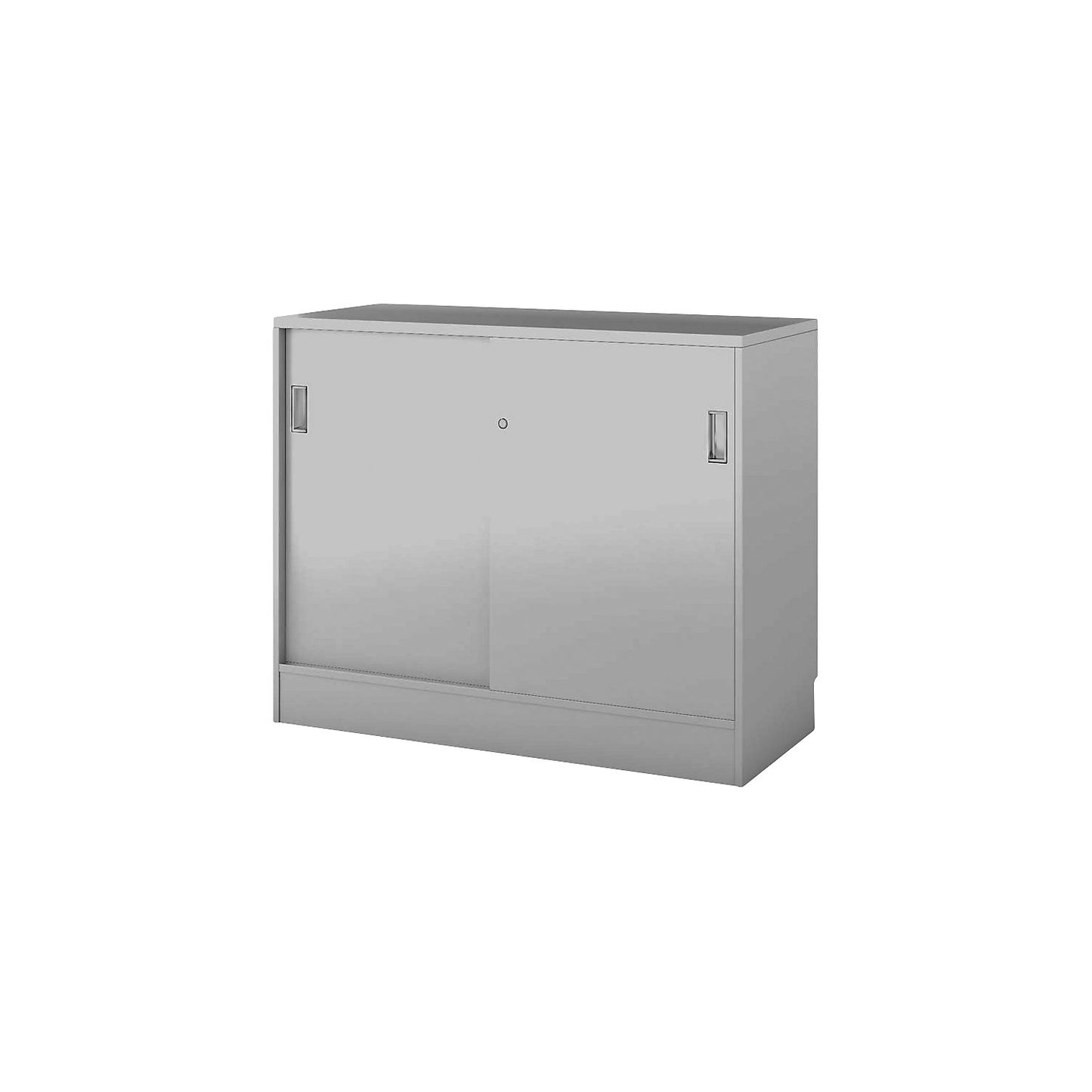 Chicago cupboard with sliding doors, HxWxD 948 x 1215 x 400 mm, light grey.