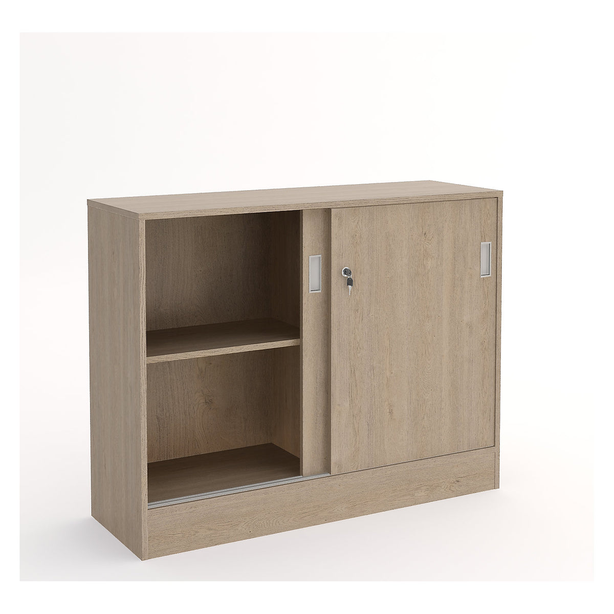 Chicago cupboard with sliding doors, HxWxD 948 x 1215 x 400 mm, oak.