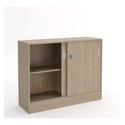 Chicago cupboard with sliding doors, HxWxD 948 x 1215 x 400 mm, oak.