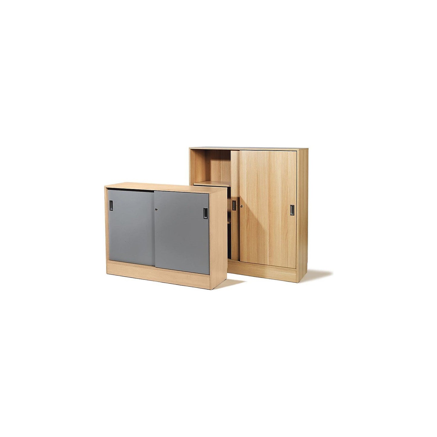 Chicago cupboard with sliding doors, HxWxD 1353 x 1215 x 400 mm, birch / brushed white.