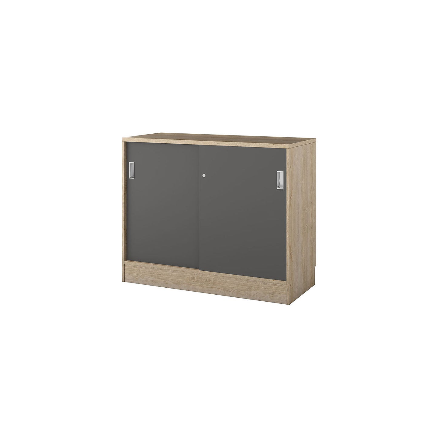 Chicago cupboard with sliding doors, HxWxD 948 x 1215 x 400 mm, oak / dark grey.