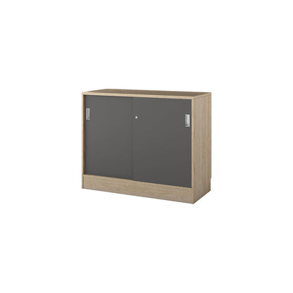 Chicago cupboard with sliding doors, HxWxD 948 x 1215 x 400 mm, oak / dark grey.