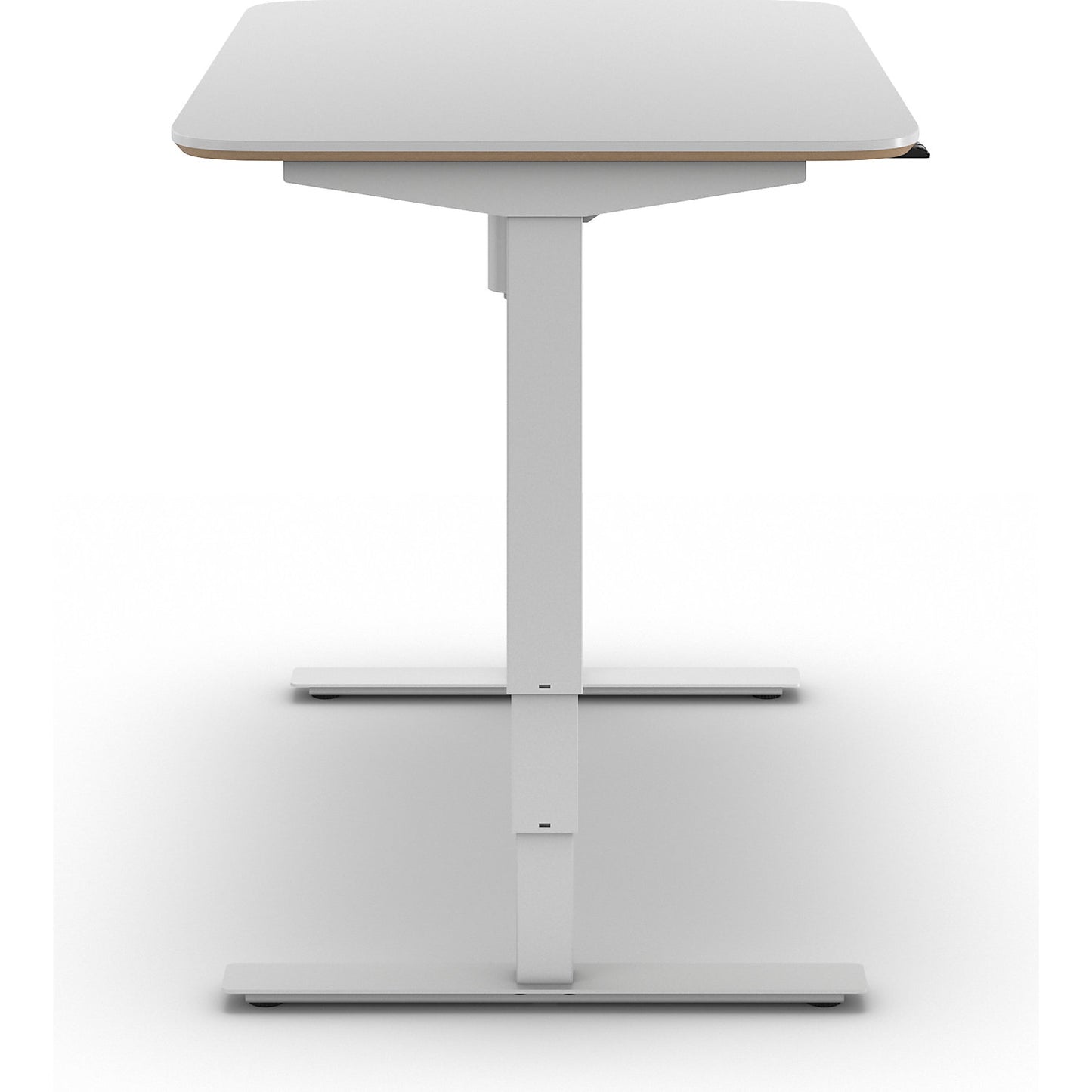 Atlanta Trend desk, electrically height adjustable, straight, rounded corners, WxD 1200 x 800 mm, white/white.