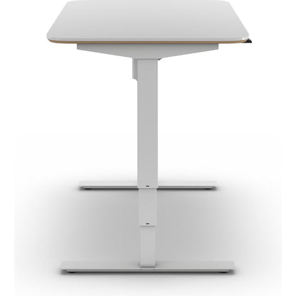 Atlanta Trend desk, electrically height adjustable, straight, rounded corners, WxD 1200 x 800 mm, white/white.