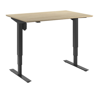 Atlanta Trend desk, electrically height adjustable, straight, WxD 1200 x 800 mm, oak/black.
