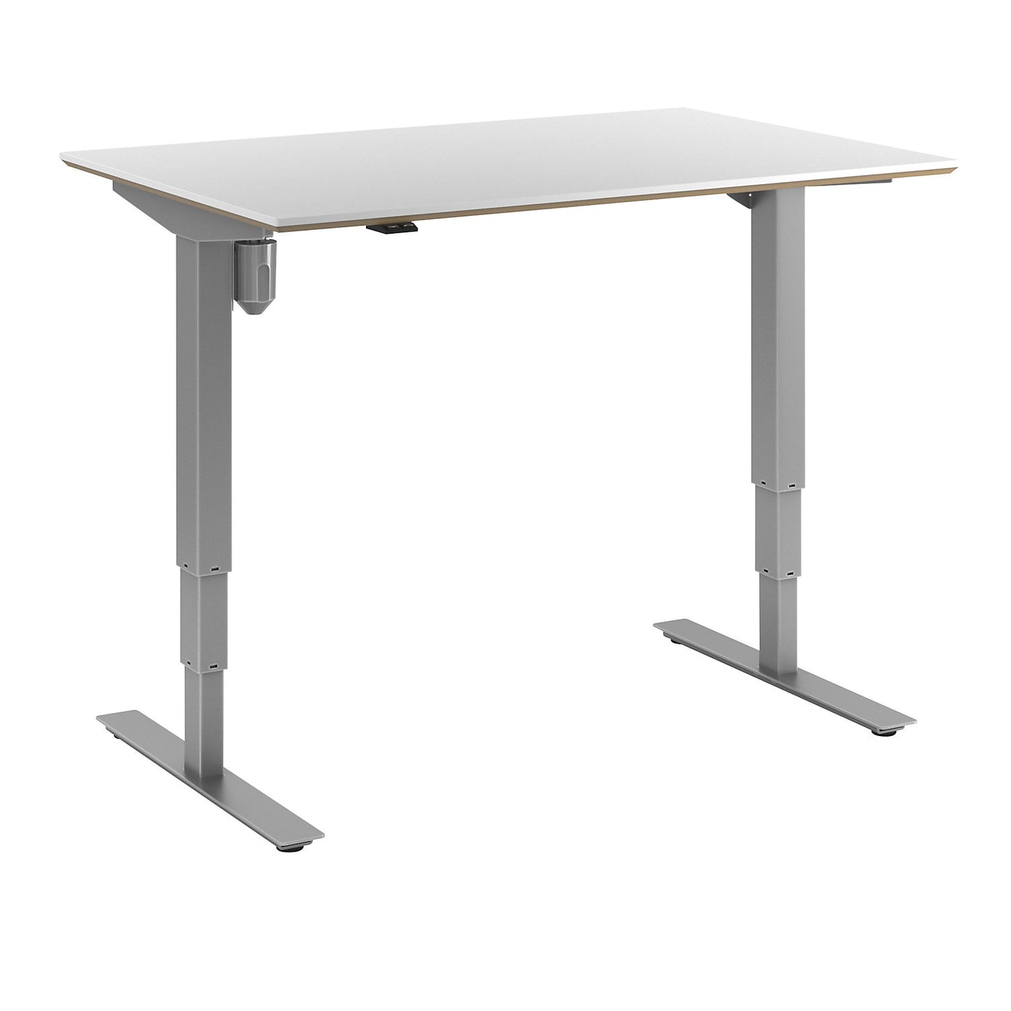 Atlanta Trend desk, electrically height adjustable, straight, WxD 1200 x 800 mm, white/silver.