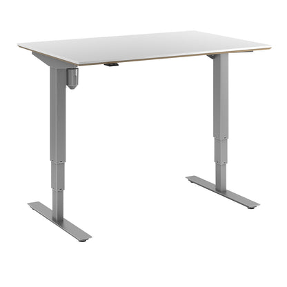 Atlanta Trend desk, electrically height adjustable, straight, WxD 1200 x 800 mm, white/silver.