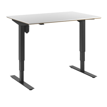 Atlanta Trend desk, electrically height adjustable, straight, WxD 1200 x 800 mm, white/black.