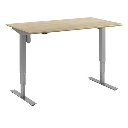 Atlanta Trend desk, electrically height adjustable, straight, WxD 1400 x 800 mm, oak/silver.