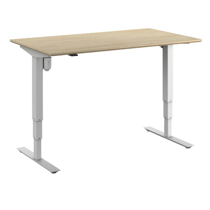 Atlanta Trend desk, electrically height adjustable, straight, WxD 1400 x 800 mm, oak/white.