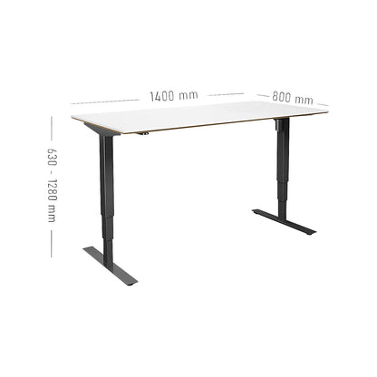 Atlanta Trend desk, electrically height adjustable, straight, WxD 1400 x 800 mm, white/black.