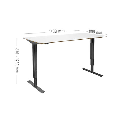 Atlanta Trend desk, electrically height adjustable, straight, WxD 1600 x 800 mm, white/black.